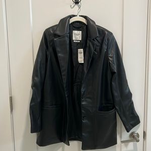 Abercrombie NWT vegan leather blazer